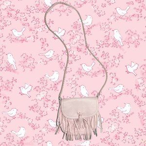 Pink Frilly Tassel Micro Bag Cross Body Shoulder Strap